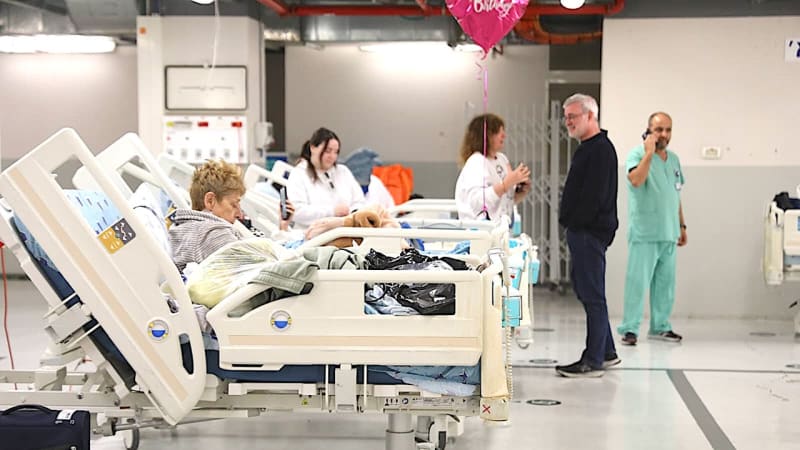 Medical staff caring for young patients in underground fortified hospital facility in Israel