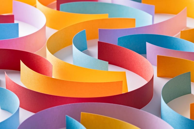 Abstract mathematical curves and coordinate points on a geometric grid system