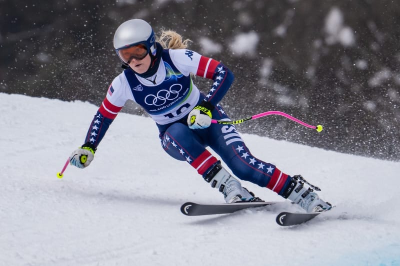 Olympic Skier Lindsey Vonn Competes Days After ACL Tear