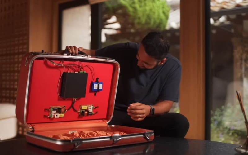 Modern South Korean shopping district with futuristic technology displays and automated stores