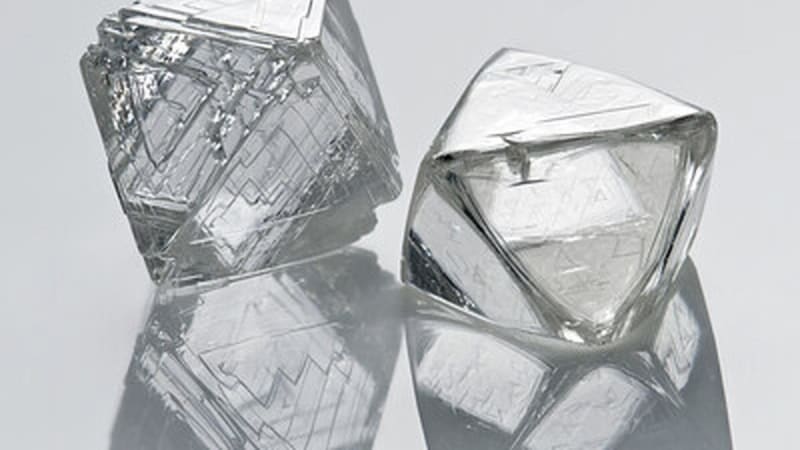 Sparkling natural diamonds displayed in a jewelry store setting in India