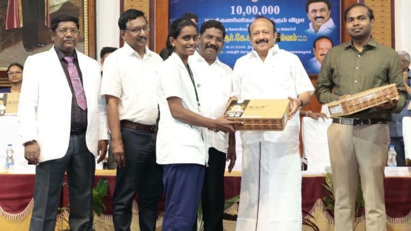 1,000 Students Get Free Laptops in Tamil Nadu District