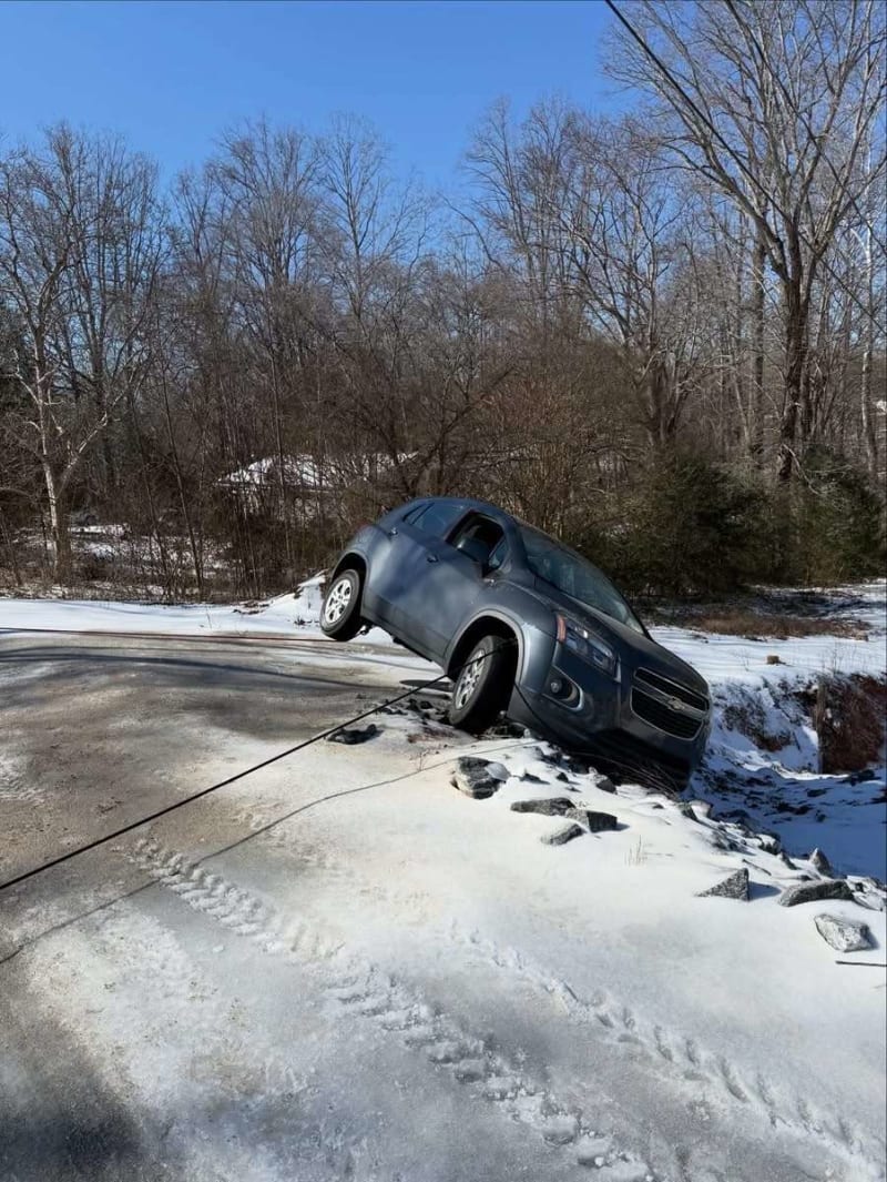Hickory Firefighters Save 2 From Tilting Car on Ice