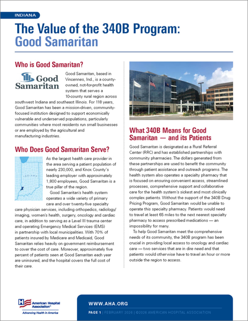 Good Samaritan Hospital exterior in Vincennes, Indiana, serving rural communities with affordable healthcare access