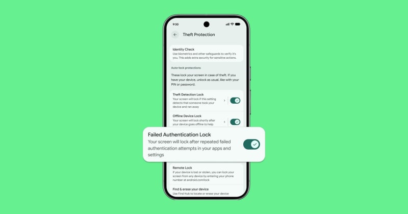 Android smartphone displaying security lock screen with fingerprint authentication icon