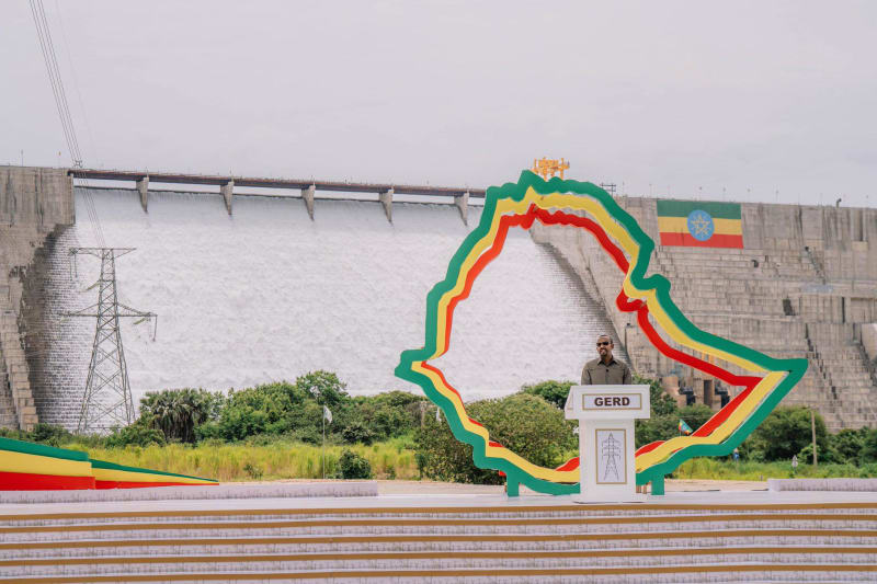 The Grand Ethiopian Renaissance Dam in Ethiopia, Africa's largest hydroelectric dam completed independently