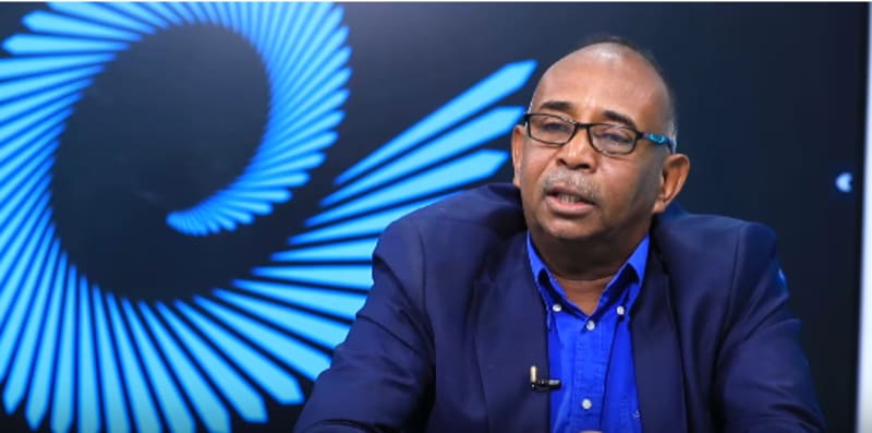 Grand Ethiopian Renaissance Dam on the Abay River with water flowing through spillways