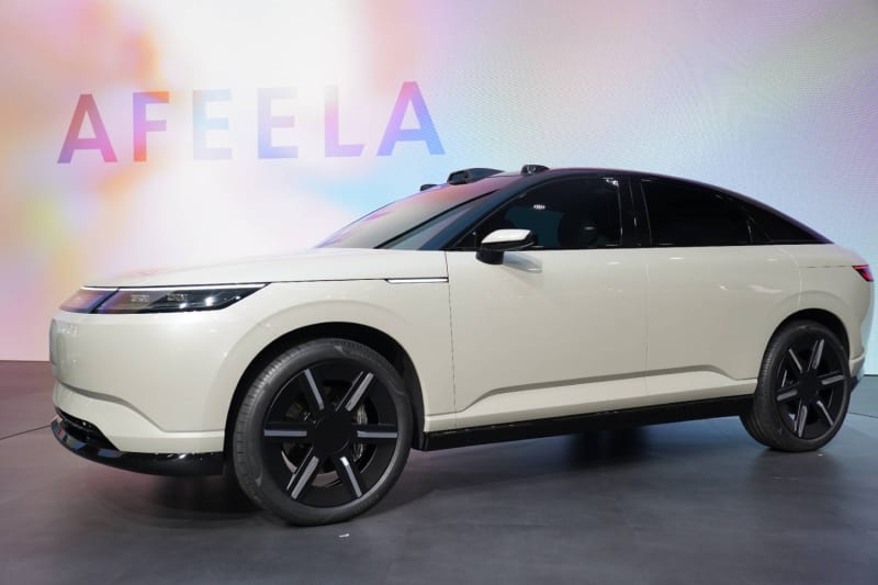 Sony Honda Mobility's new Afeela electric SUV prototype displayed at CES technology conference in Las Vegas