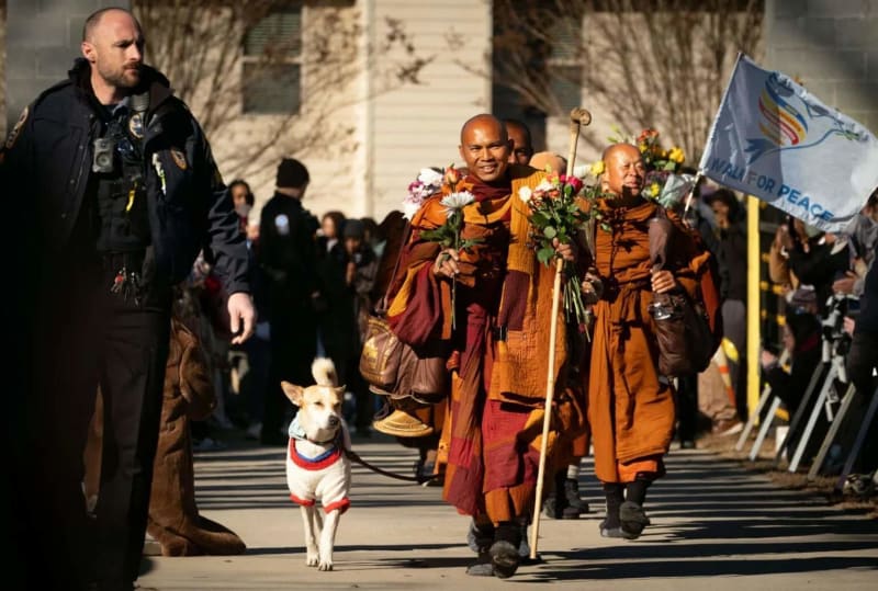 Buddhist Monks Walk 2,300 Miles for Peace Across America
