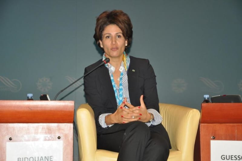 Nezha Bidouane, Moroccan Olympic medalist and sports leader, at international sports federation meeting