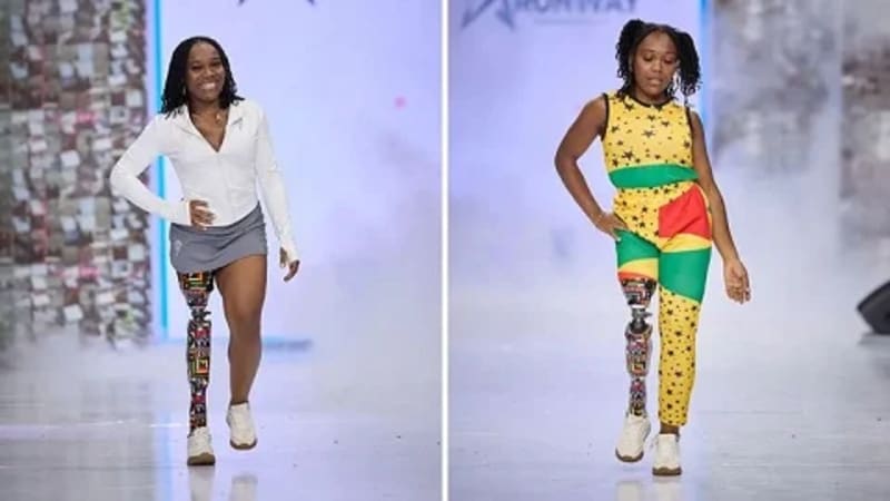 Model Wraps Prosthetic in African Print on Ghana Runway