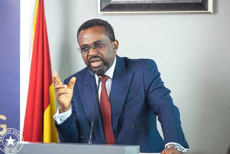 Dr. Johnson Asiama, Governor of Bank of Ghana, discussing positive economic developments and inflation reduction achievements