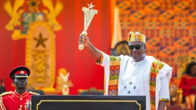 President John Mahama at thanksgiving service with religious leaders and officials at Jubilee House forecourt in Accra, Ghana