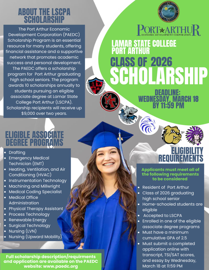 Port Arthur Awards $9K Scholarships to 10 Graduating Seniors