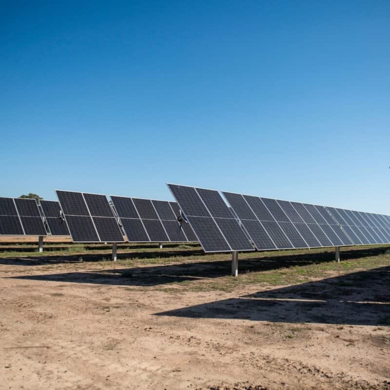 Solar panels installed at renewable energy facility in New South Wales, Australia