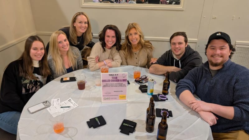 Teachers from Fall Brook Elementary School gather at trivia fundraiser honoring colleague Lorna Moody