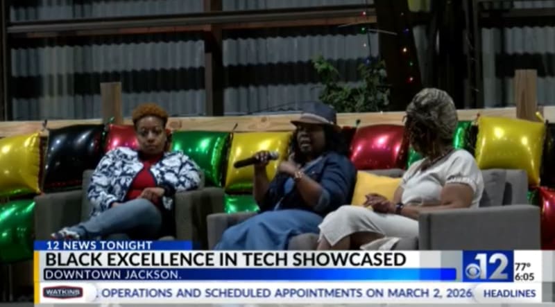 Community members gathered at Bean Path Black History Tech Innovation Expo in Jackson Mississippi