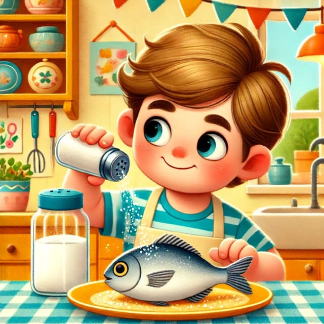 Leo salted the fish.