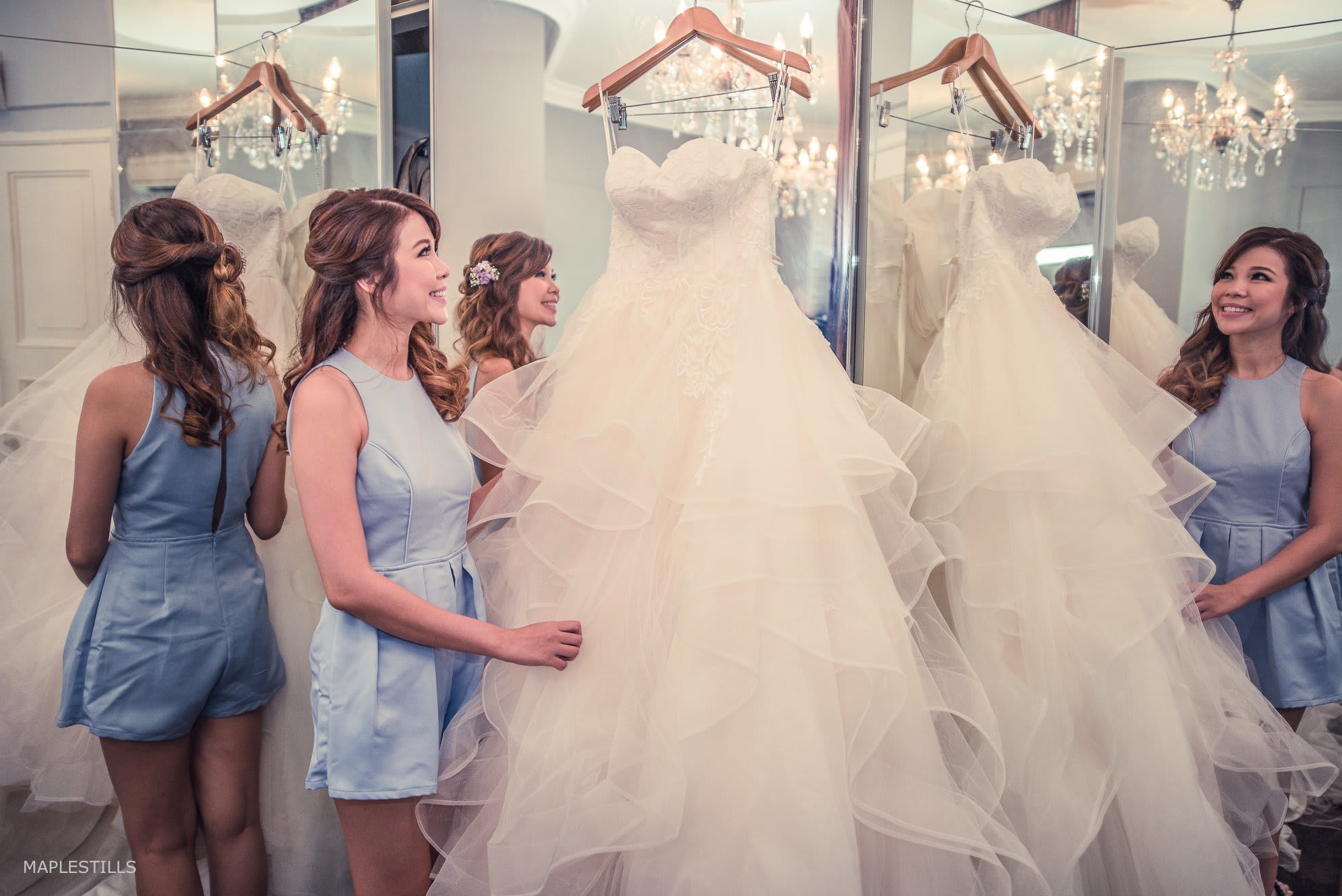 Bride preparation and getting ready for wedding celebration at Chijmes Hall Singapore