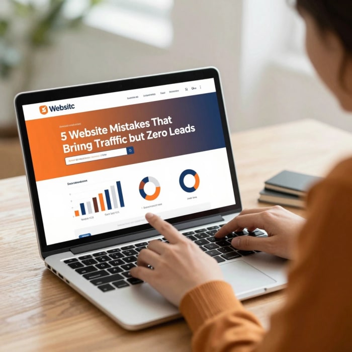 5 Website Mistakes That Get Clicks, Not Leads - square image