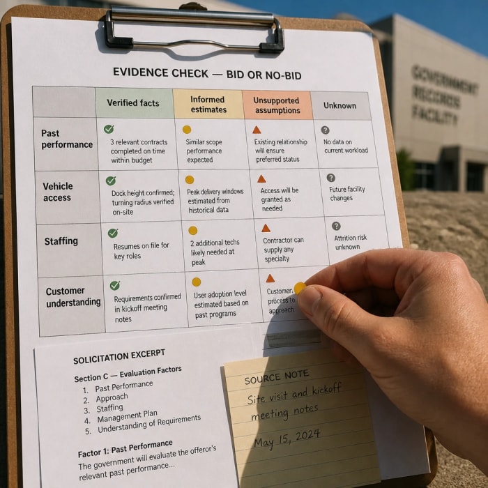 A Practical Bid or No-Bid Review Built Around Evidence — square