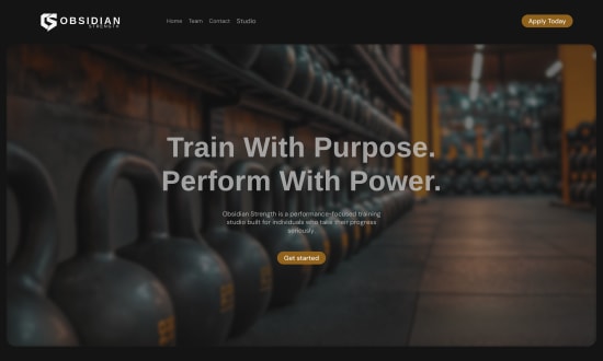 Obsidian Strength - Fitness Marketing Site Portfolio | Three Sixty Vue