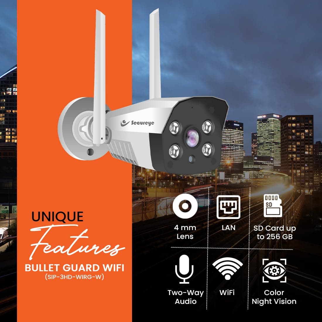 SECUREYE BULLET GUARD 3MP WIFI CAMERA