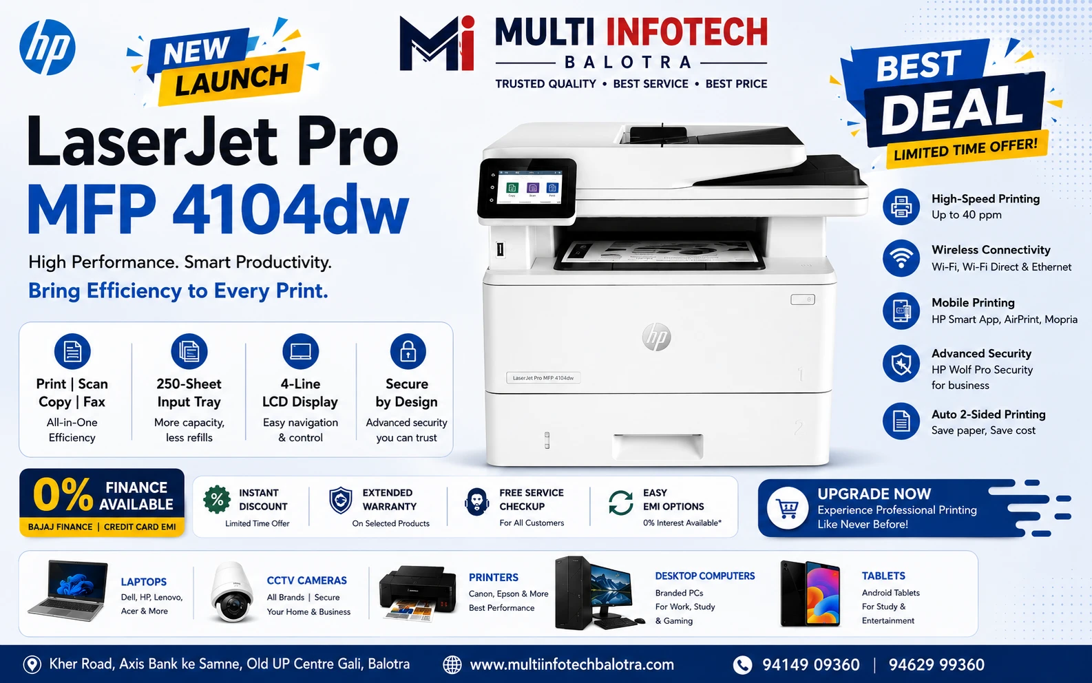 Computers, laptops and printers at Multi InfoTech Balotra