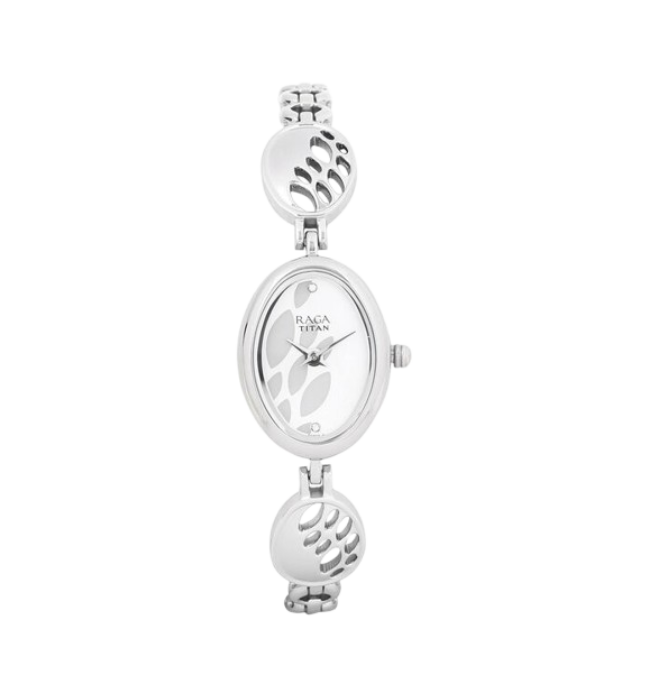 Titan Raga Foliage Silver Dial Ladies