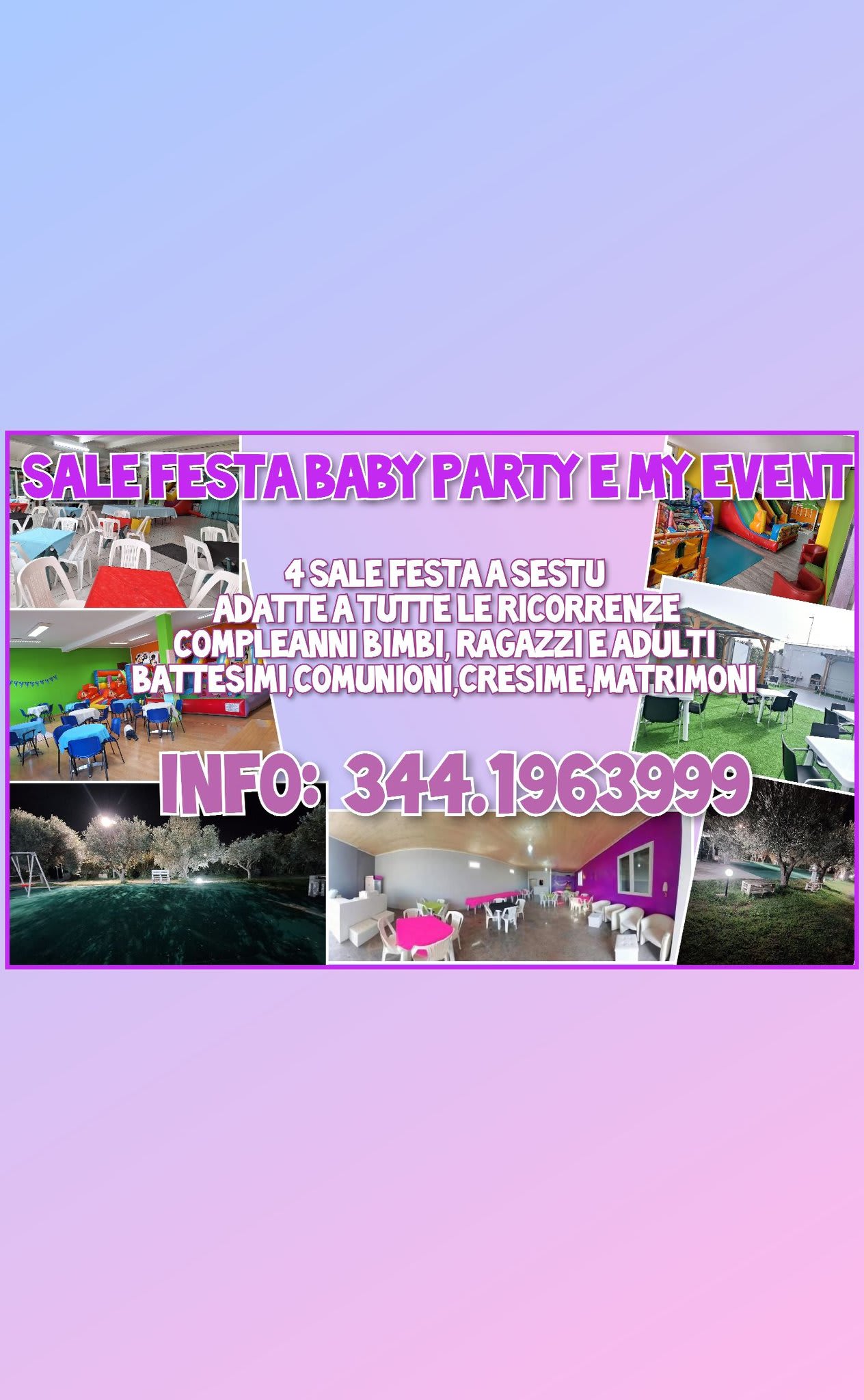 Sala Feste My Event & Baby Party - Location per feste ed eventi a Sestu, CA - Fino a 50 persone