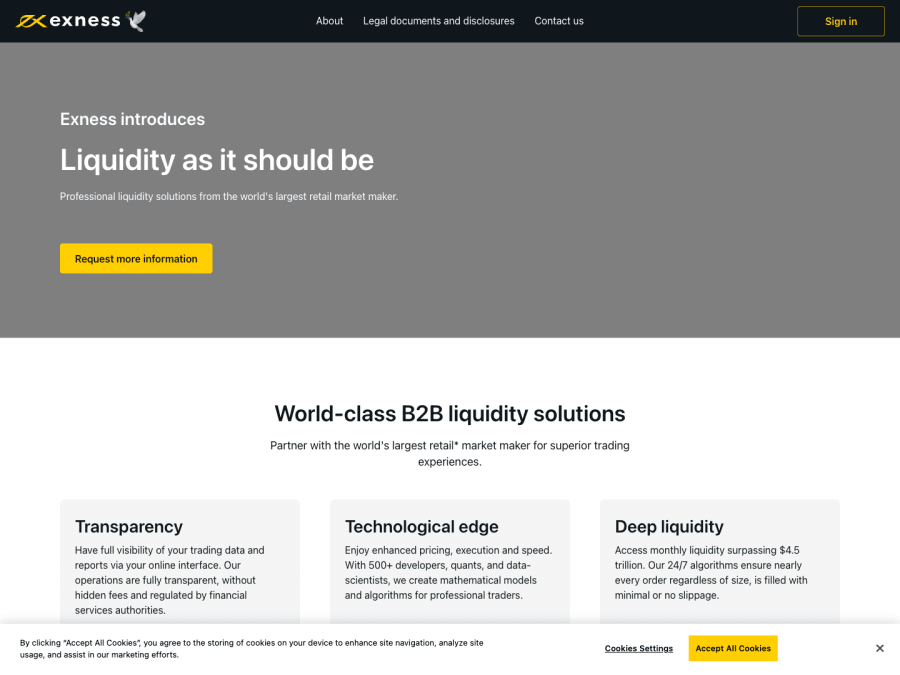 Website capture for Exness