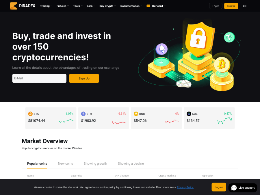 Website capture for Diradex
