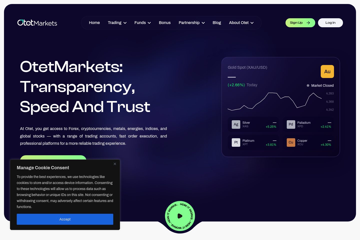 Screenshot of OtetMarkets