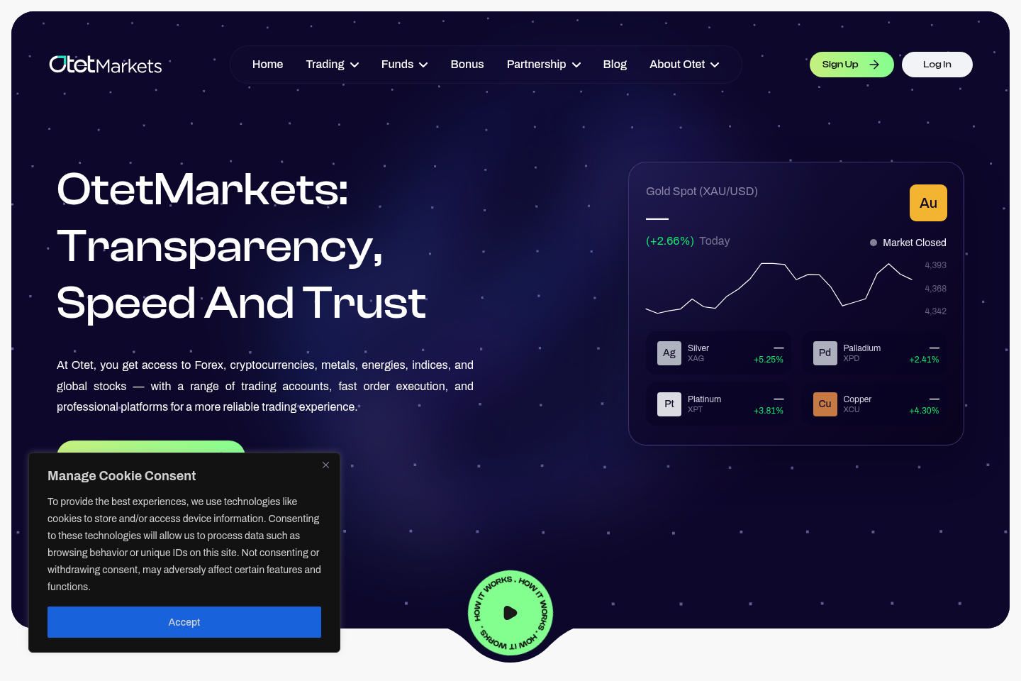 Screenshot of OtetMarkets