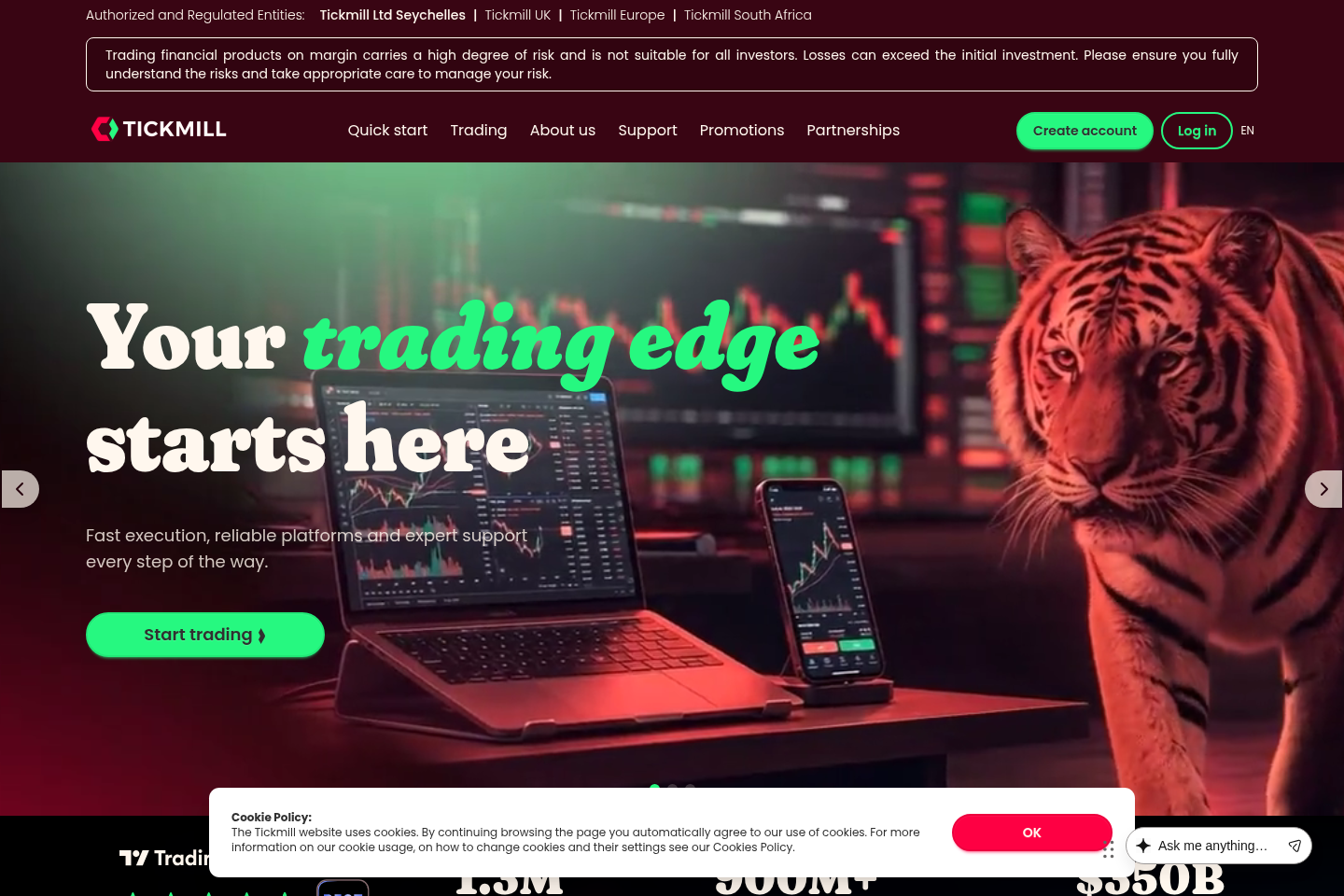 Screenshot of Tickmill