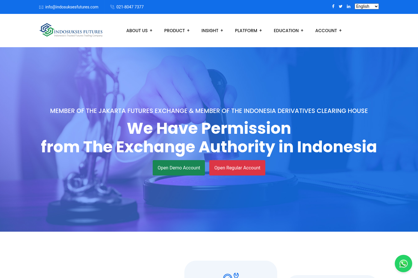 Screenshot of Indosuksesfutures
