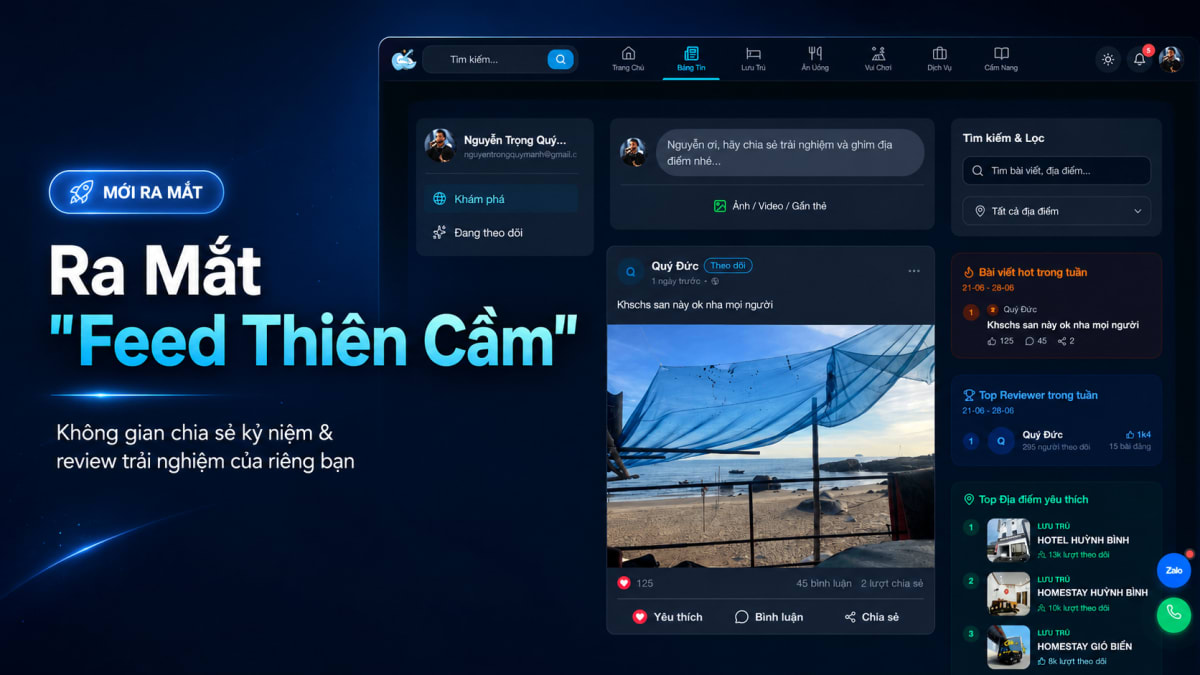 Ra Mắt "Feed Thiên Cầm": Không Gian Chia Sẻ Kỷ Niệm & Review Trải Nghiệm Của Riêng Bạn