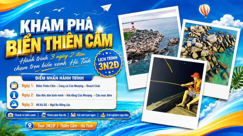 Lịch trình 3 ngày 2 đêm tại biển Thiên Cầm
