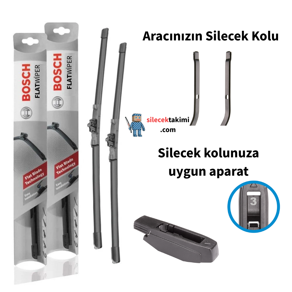 Citroen DS3 2013 Silecek Takımı Ön Bosch Flat Wiper - 2