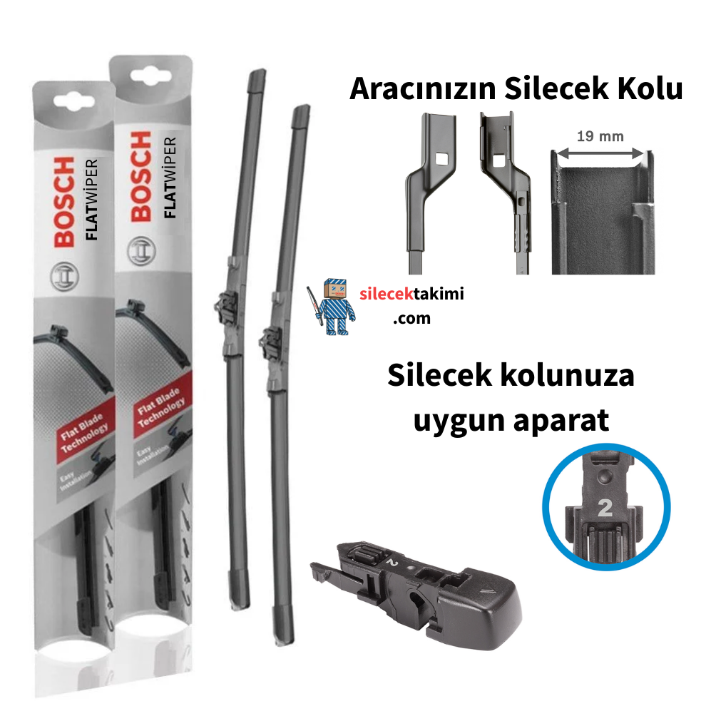 Bmw E70 Silecek Takımı 2010 Model ( X5 ) Ön Bosch Flat Wiper - 2