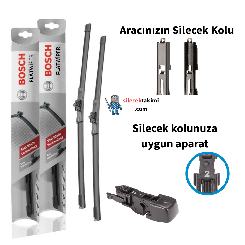 Bmw E61 Silecek Takımı 2005 Model ( 5 Serisi ) Ön Bosch Flat Wiper - 2