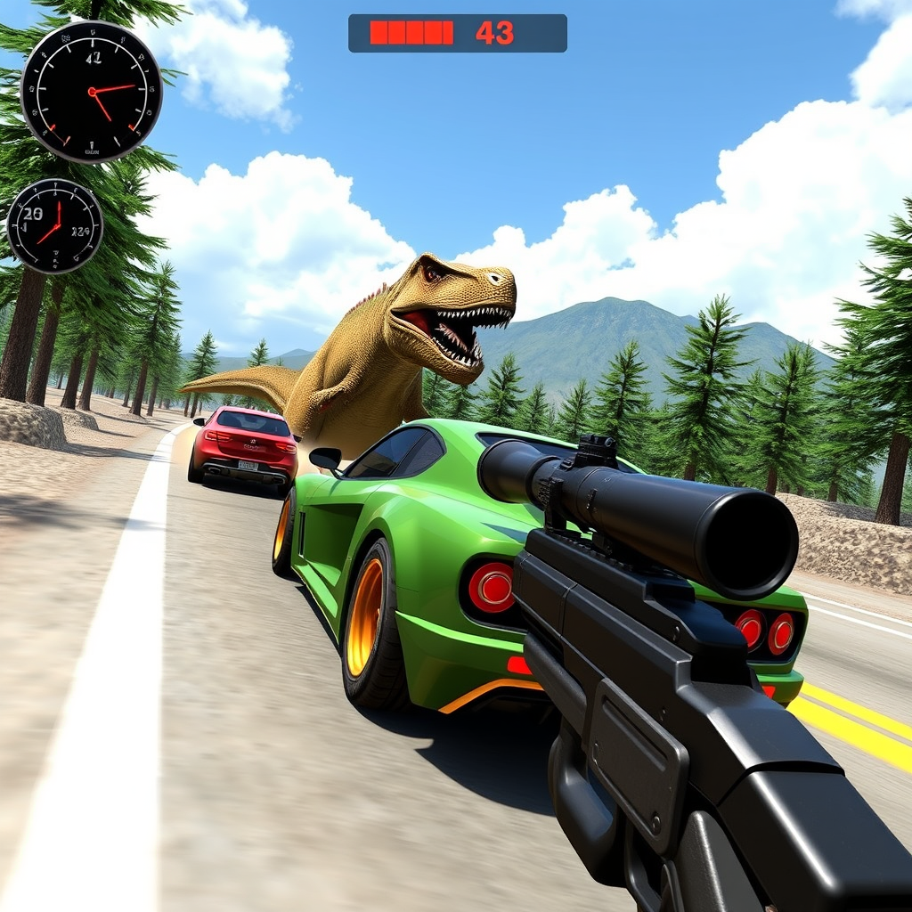 Level Up Fast in Car shooting games Using Concord shooter game + Dino shooting games