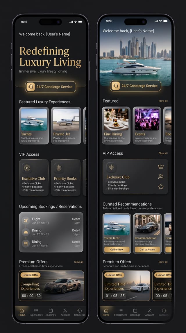 Dubai Luxe Lifestyle App Redesign
