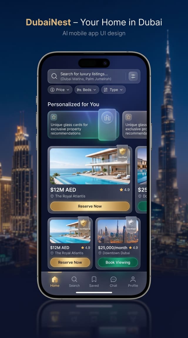 DubaiNest App Redesign – Your Home in Dubai