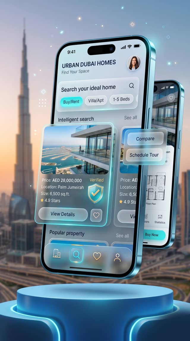 Urban Dubai Homes Mobile App Design – Find Your Space