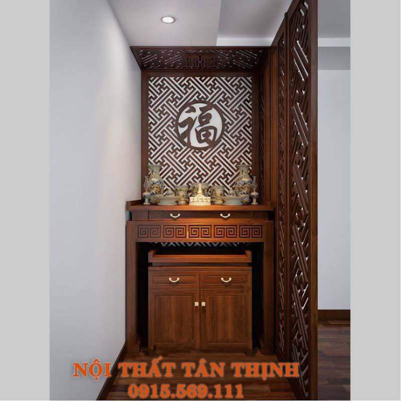 Vách ngăn phòng thờ với phòng khách