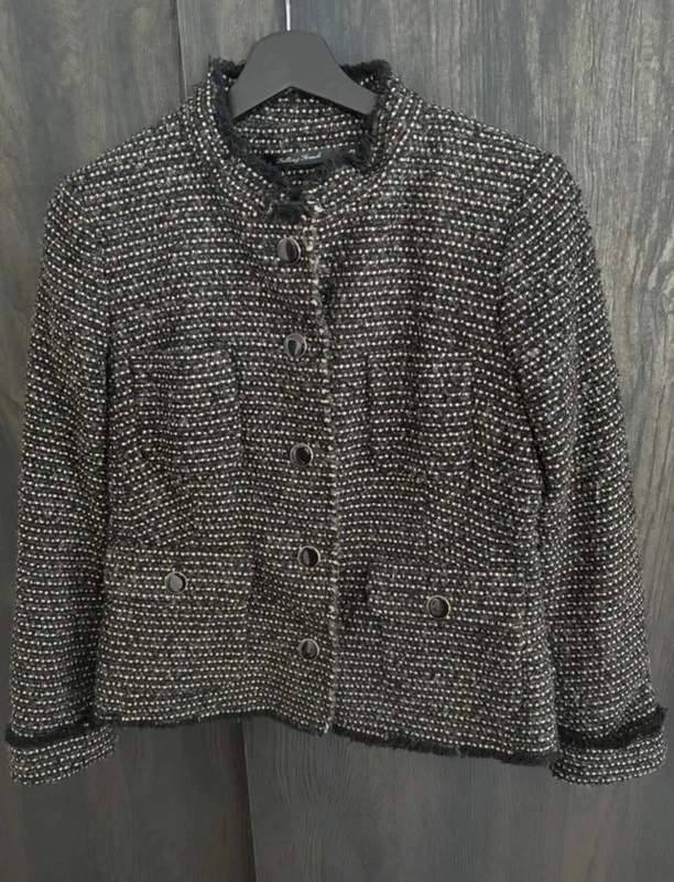 Veste en tweed noire, Talking French, Noir, taille L / 40 / 12, Très bon état — occasion à Dely Ibrahim (photo 3)