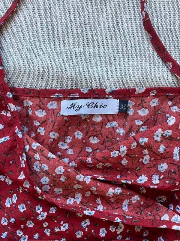 Petite robe d’été portefeuille, My Chic, Rouge, taille M / 38 / 10, Très bon état — occasion à Oran (photo 2)