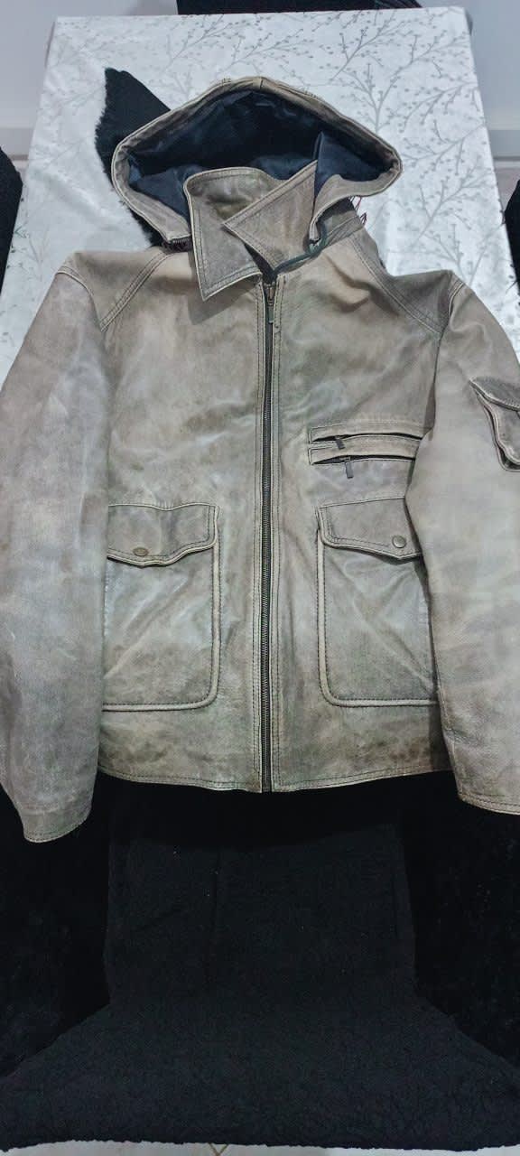Veste en cuir de buffle véritable, In Extenso, Beige, taille XXL, Très bon état — occasion à Alger Centre