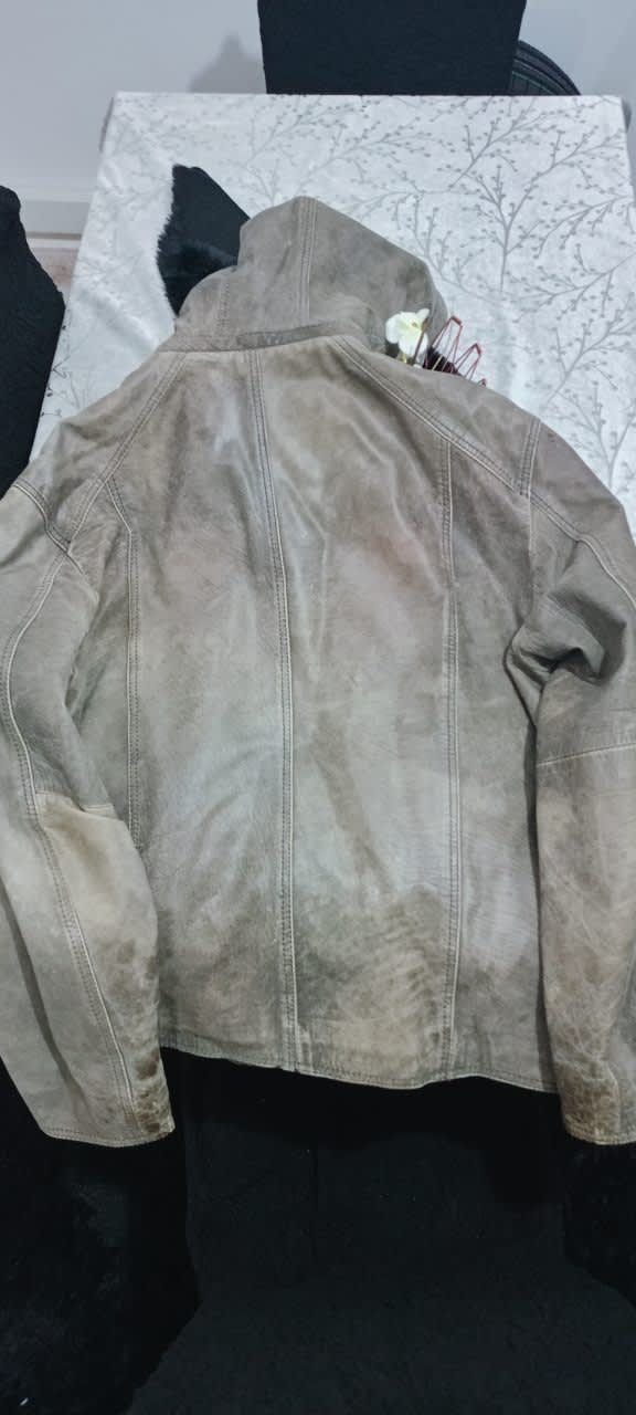 Veste en cuir de buffle véritable, In Extenso, Beige, taille XXL, Très bon état — occasion à Alger Centre (photo 2)
